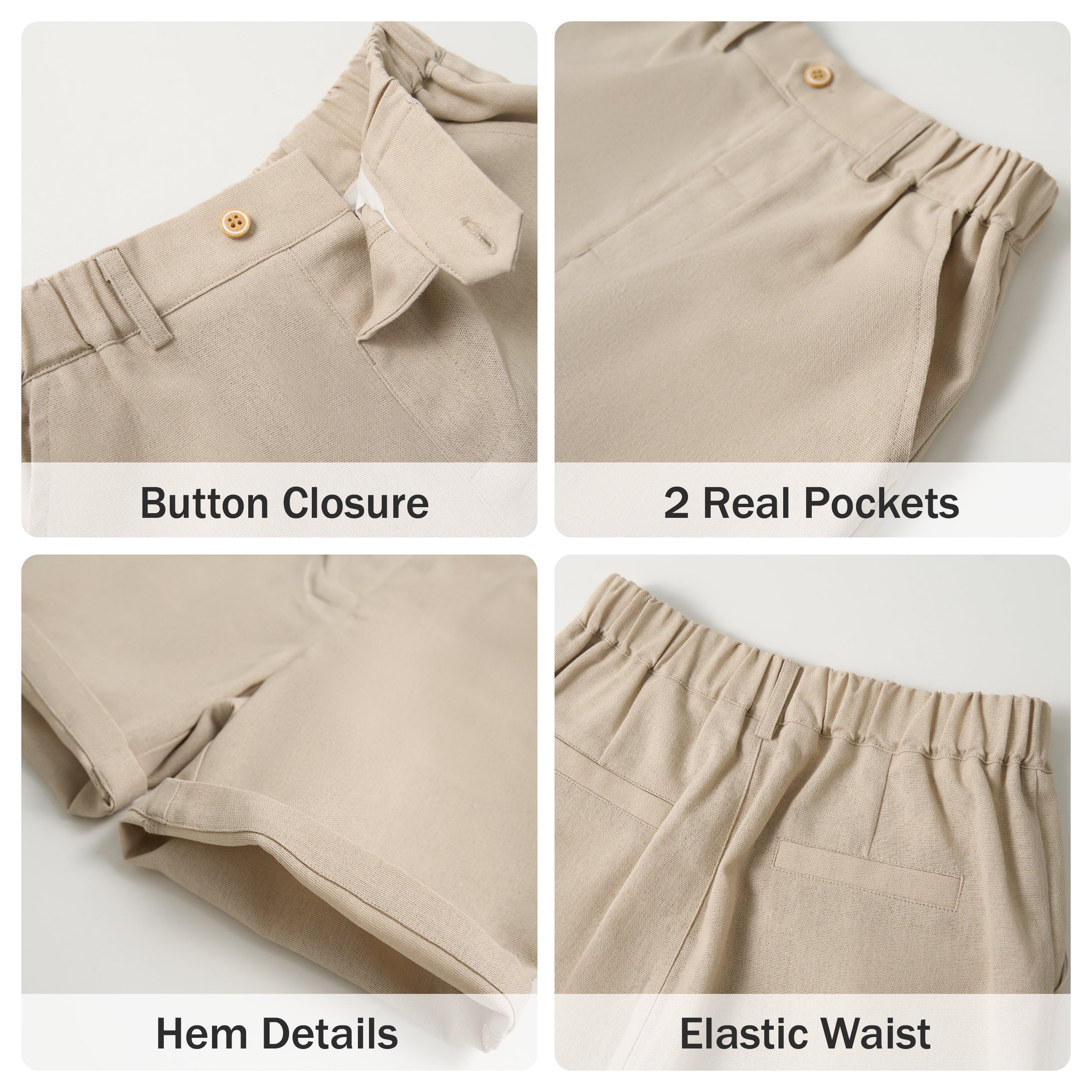 Boys Linen Suit 4 Piece Summer Gentleman Outfit