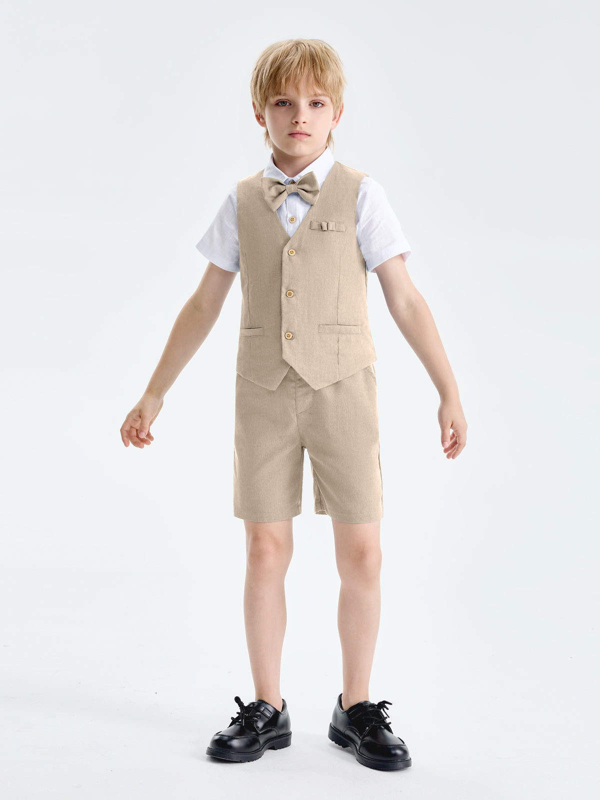 Boys Linen Suit 4 Piece Summer Gentleman Outfit