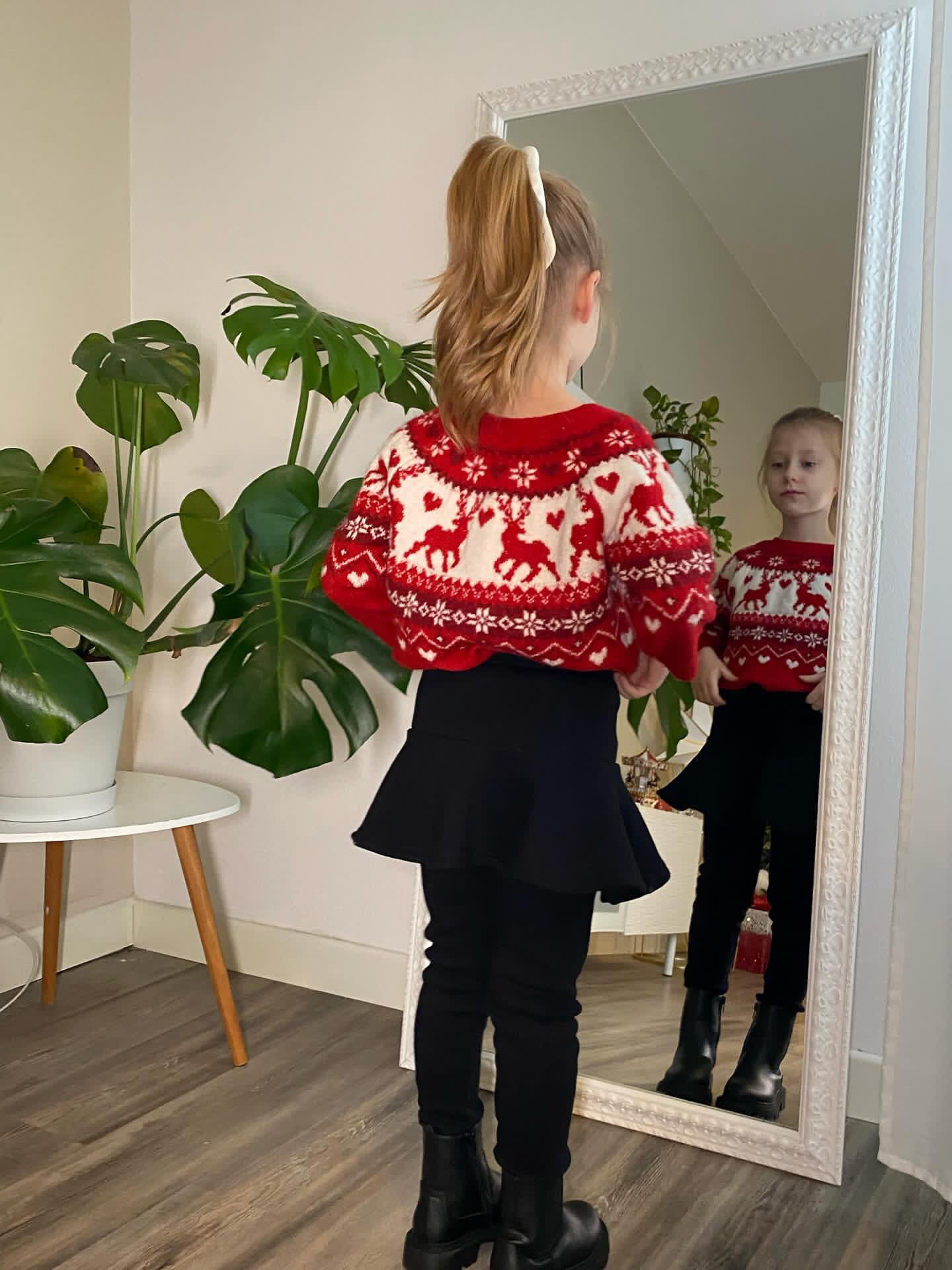 Girl's Fleece Lined Leggings with Skirt Warm Winter Snow Pants