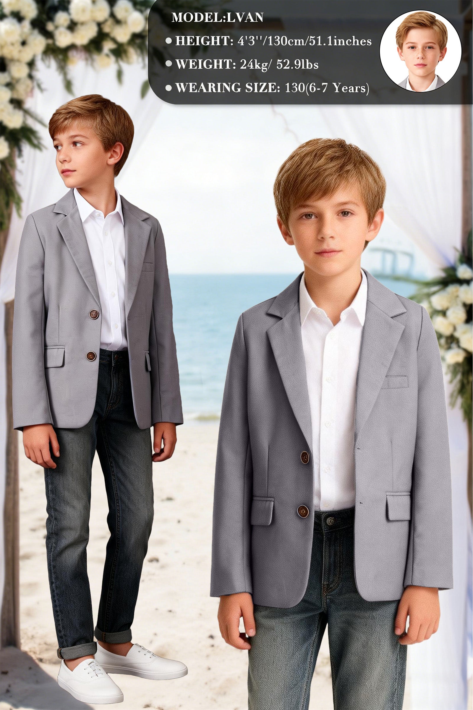 Boys Blazer Kids Suit Jacket Sport Coat