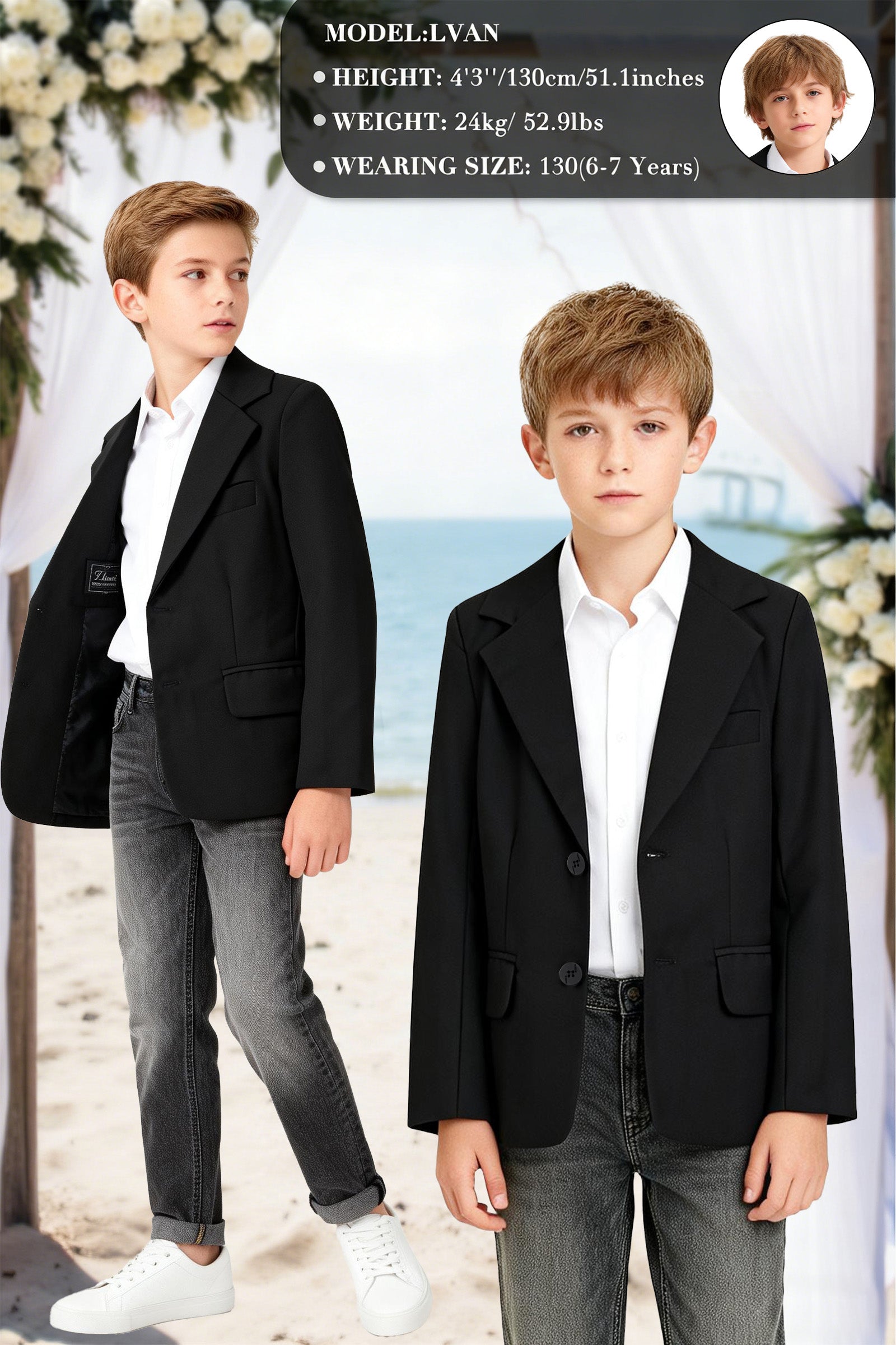 Boys Blazer Kids Suit Jacket Sport Coat