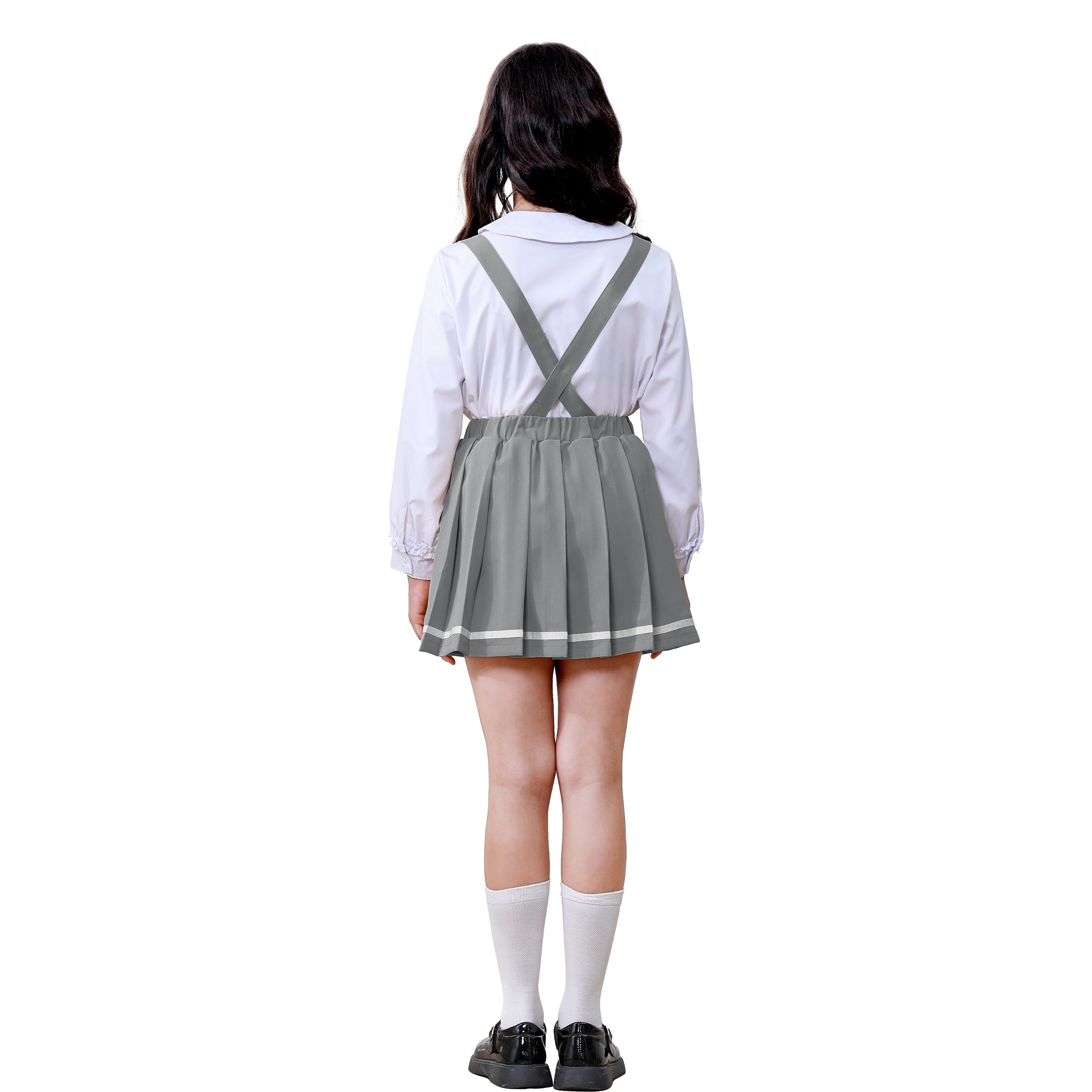 Girls Suspender Skirts Kids Formal Pleated Skort