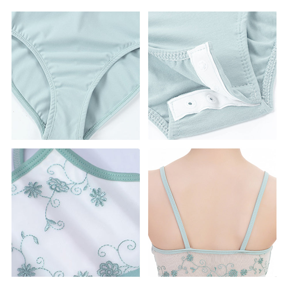 Girls’ Ballet Dancewear Camisole Leotard Mesh Skirt 2-Piece Set