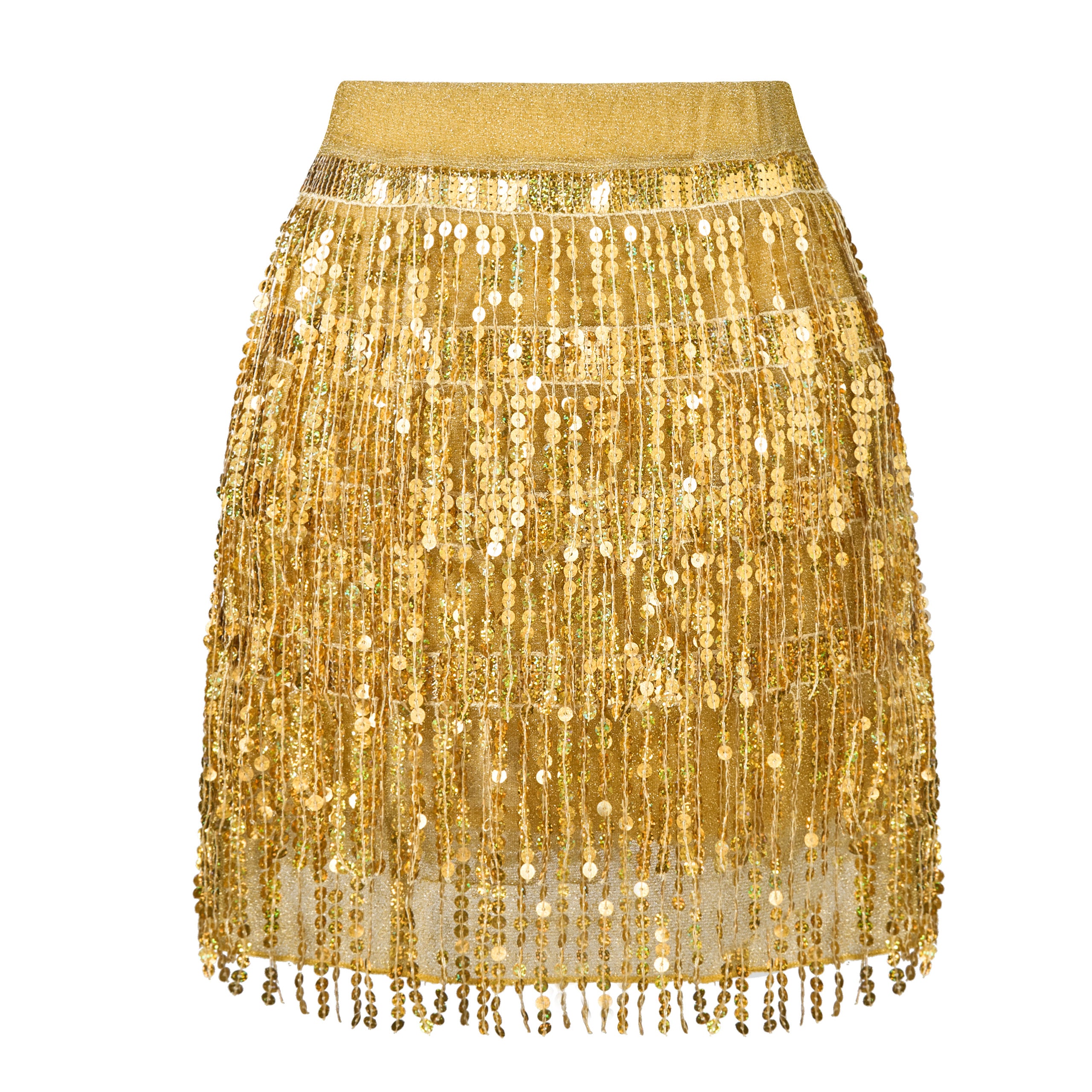Girls Sequin Fringe Skirts Sparkle