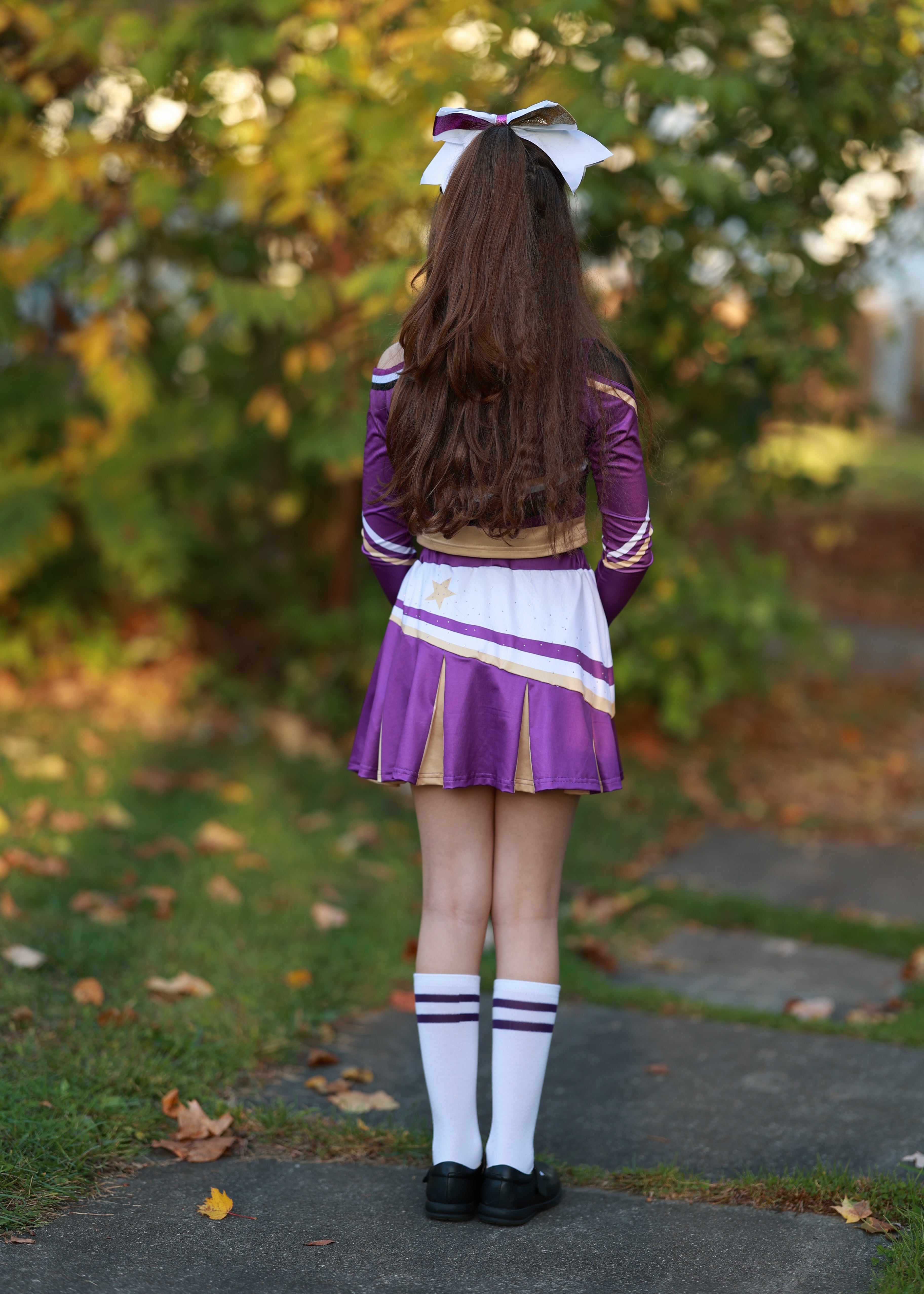 Girls Cold-Shoulder Cheerleader Costume