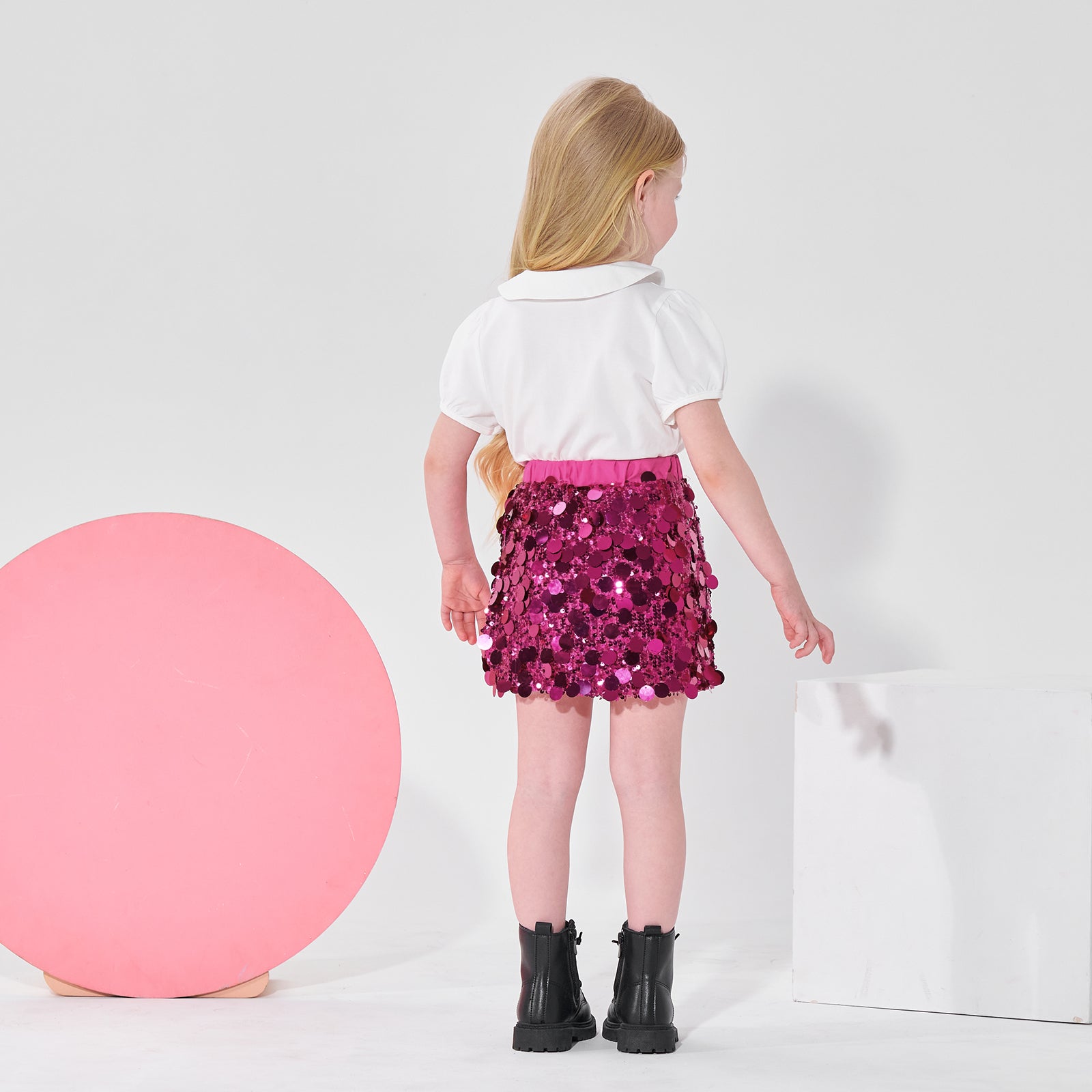 Girls Sequin Skirt Sparkly Toddler Kids Mini Glitter Skirt