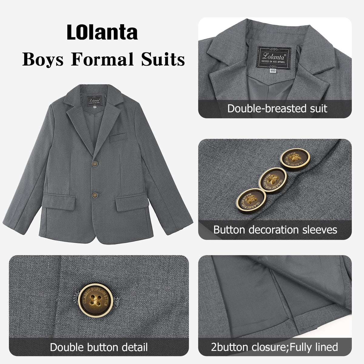 Boys Blazer Kids Suit Jacket Sport Coat