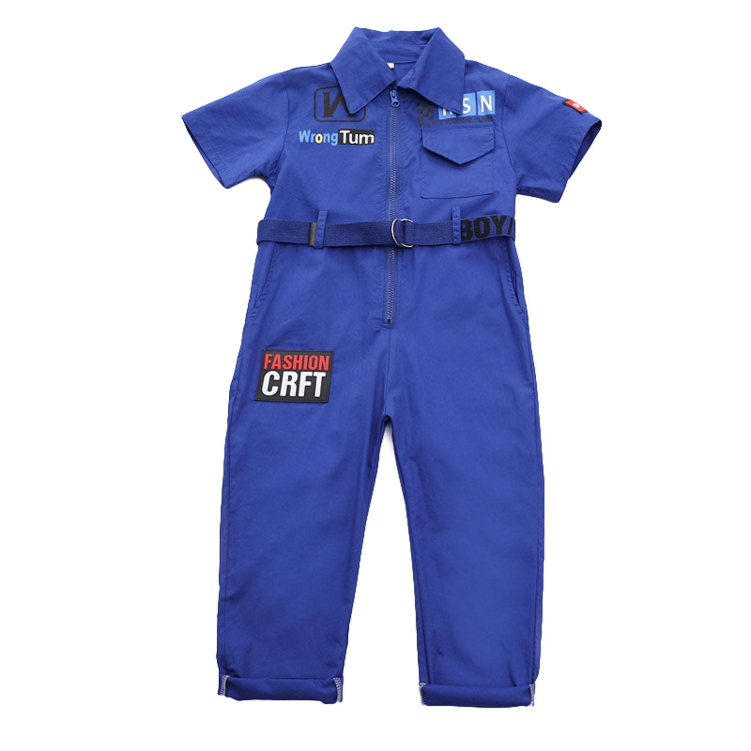 Klassischer Unisex-Jungen-Mädchen-Overall mit Reißverschluss vorne Street Dance-Outfit