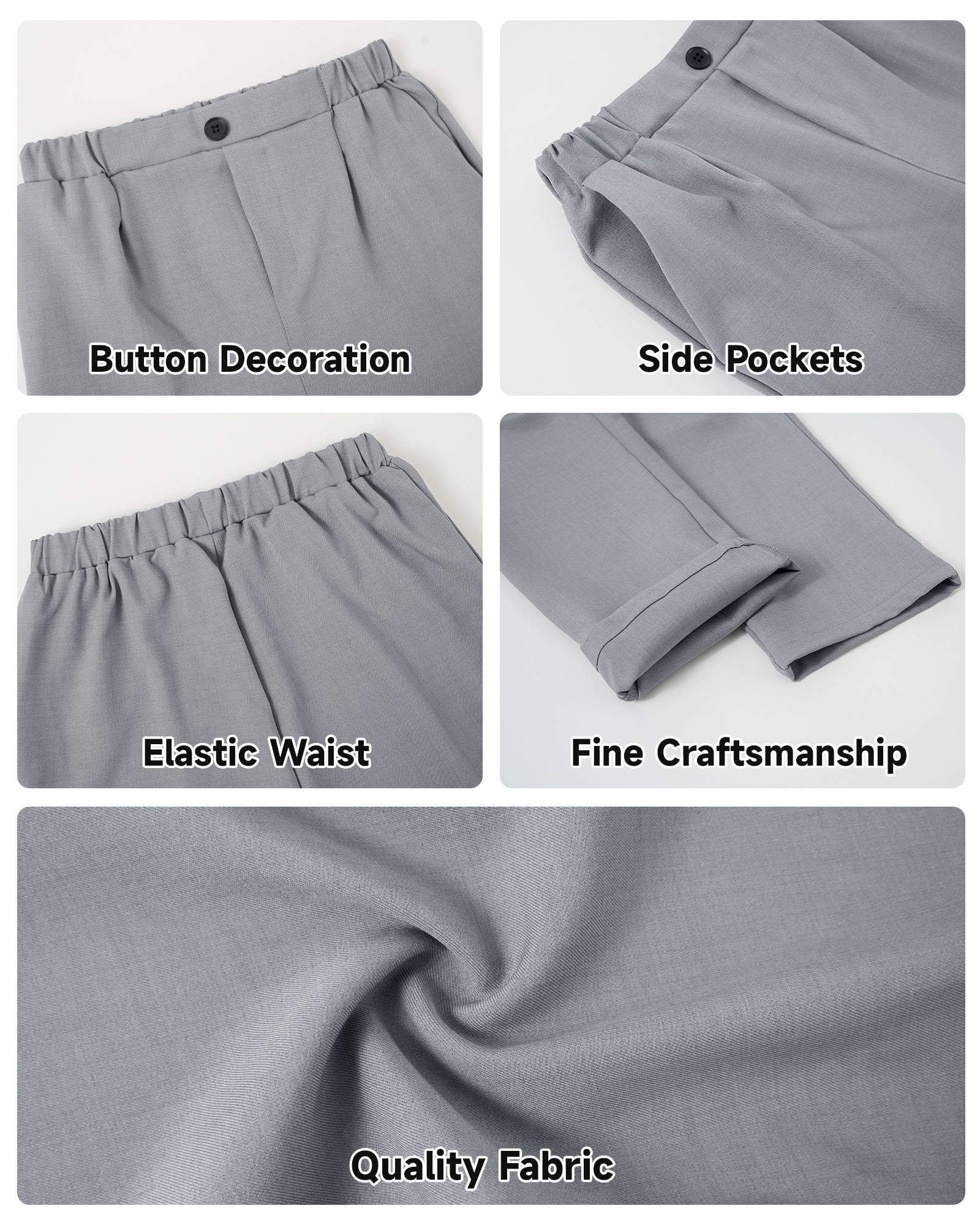 Boys Dress Pants School Uniform Pants Kids Relax Fit Trousers