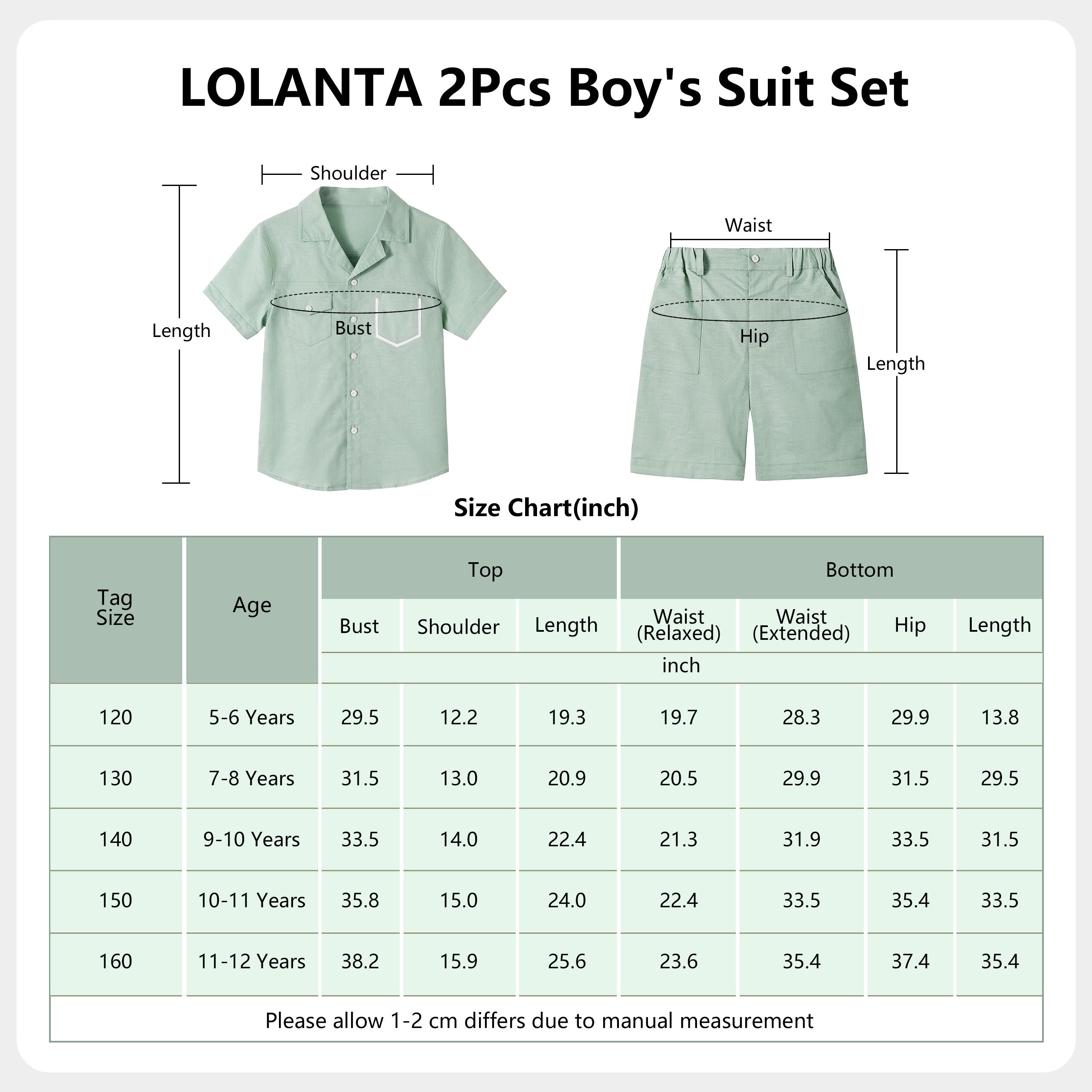 Boys 2 Pieces Linen Set kids Summer Vacation Outfits