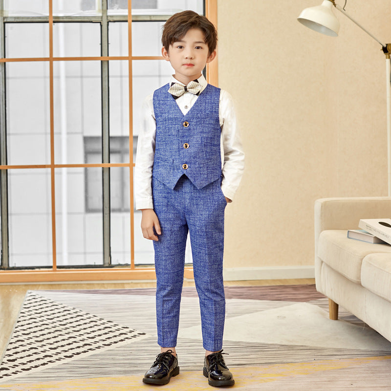 Boys Vest Pant Bow Tie Set Formal Suit