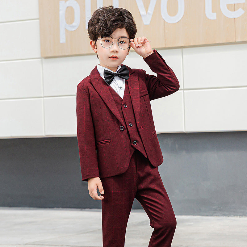 4Pcs Jungen Business Formal Blazer Weste Hosen Fliege Slim Fit