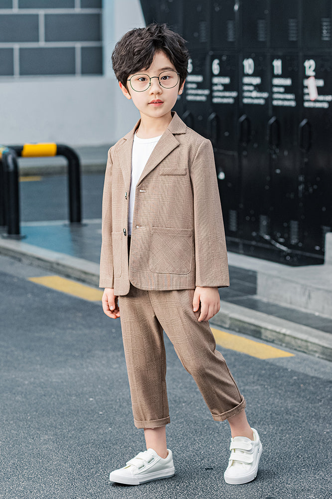 2Pcs Jungen Blazer Hosen Business Formale Outfit Party Zeremonie