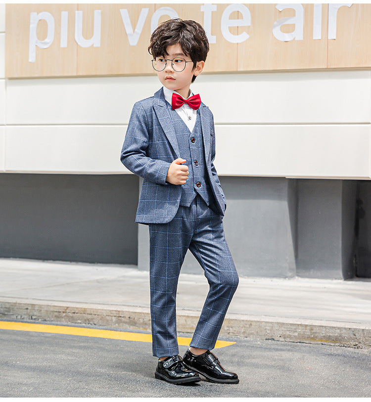 4Pcs Jungen Business Formal Blazer Weste Hosen Fliege Slim Fit