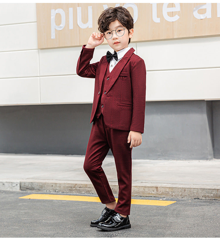 4Pcs Jungen Business Formal Blazer Weste Hosen Fliege Slim Fit