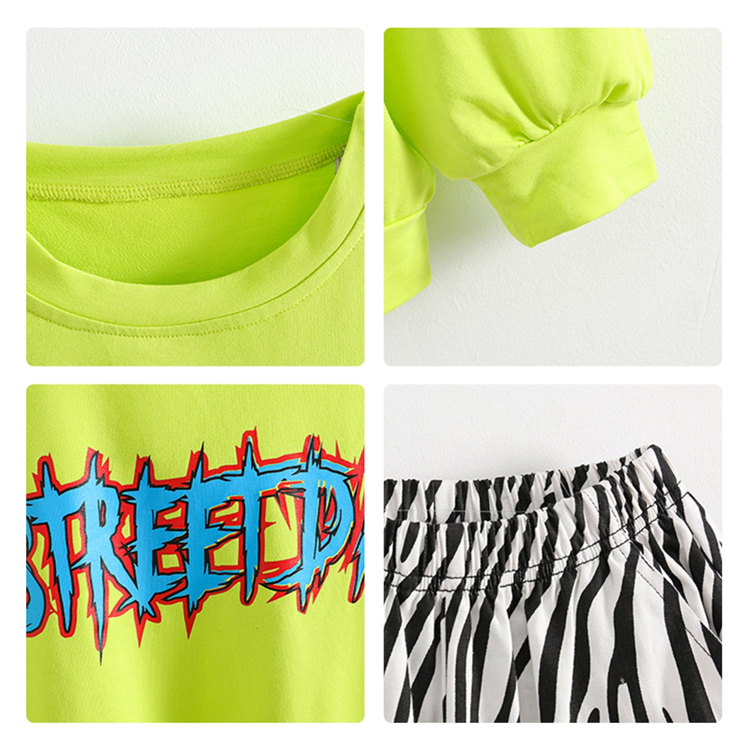 Unisex Jungen Mädchen Schriftzug Denim Jeans Zebrastreifen Tanzoutfit