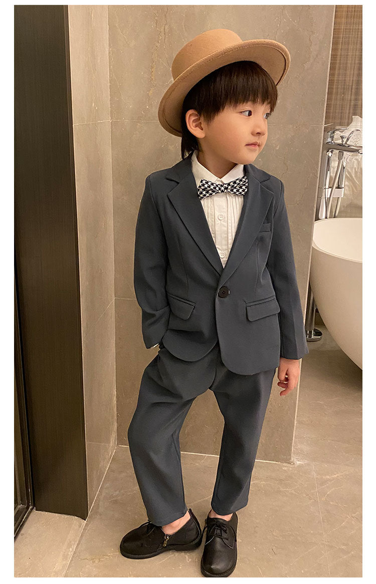 2Pcs Jungen Blazer Hosen Business Formale Outfit Party Zeremonie