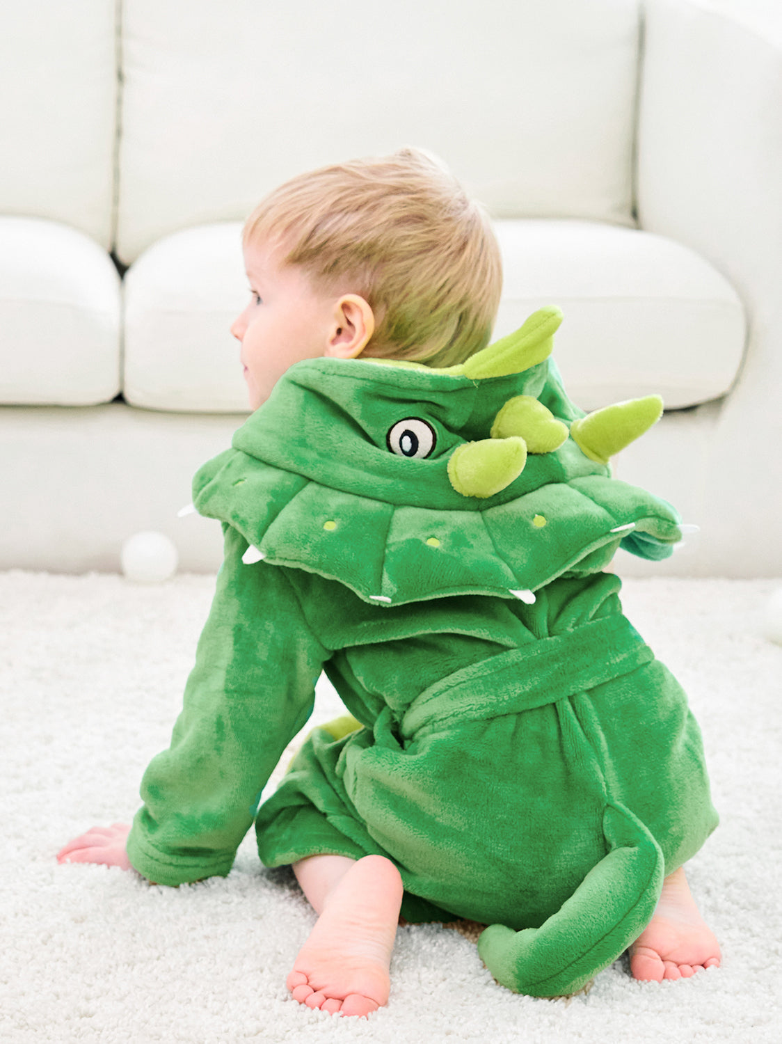 Unisex Boys' Girls' Hooded Flannel Bathrobes Kids Sleepwear Dinosaur pajamas