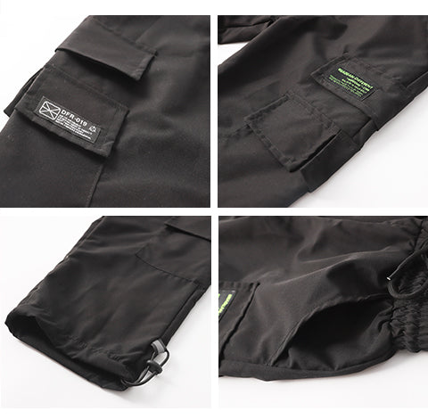 Mädchen-Fluoreszenz-Halbrollkragen-Crop-Top-Cargohose Street Dance-Outfits