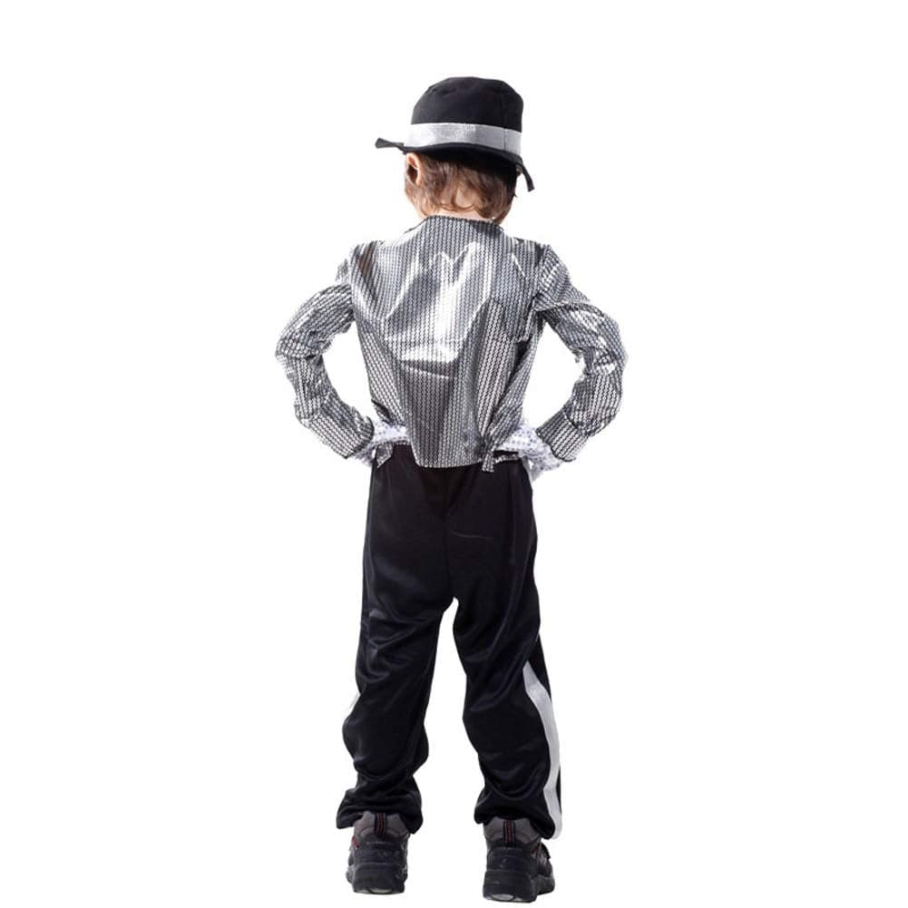 LOLANTA Boy's 80s Costume Michael Cosplay Hip Hop Stage Outfits with Matched Hat Gloves