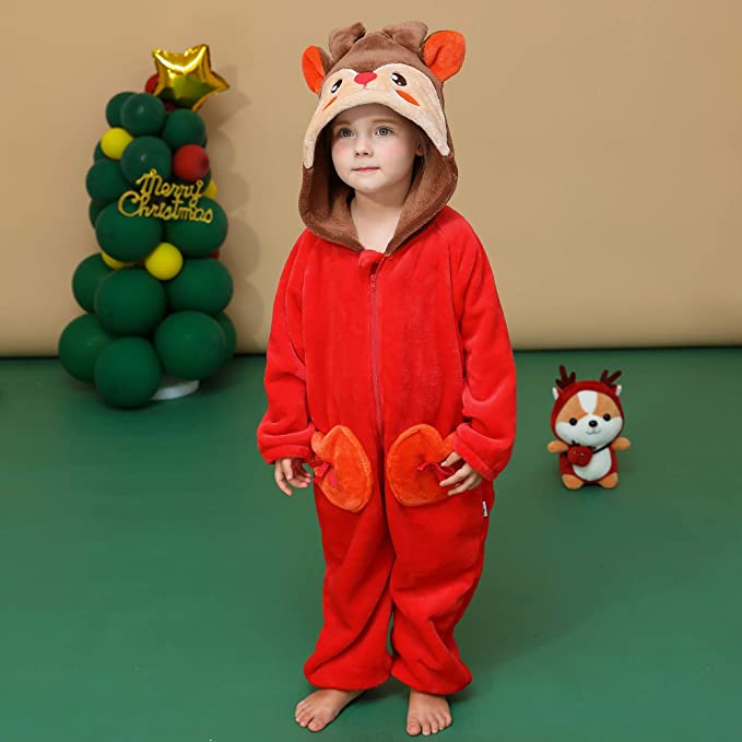 Unisex Kids Flannel Onesie Pajamas Soft Plush Sleepwear