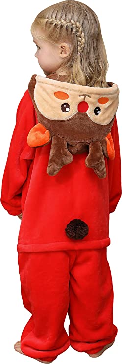 Unisex Kids Flannel Onesie Pajamas Soft Plush Sleepwear