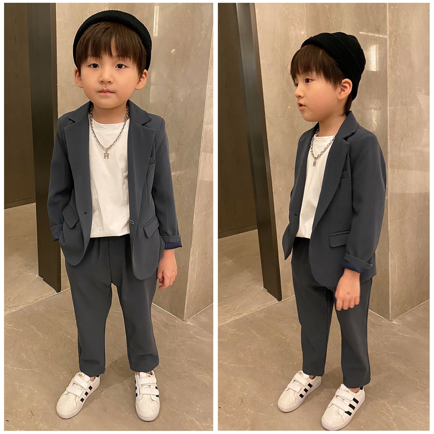 2Pcs Jungen Blazer Hosen Business Formale Outfit Party Zeremonie