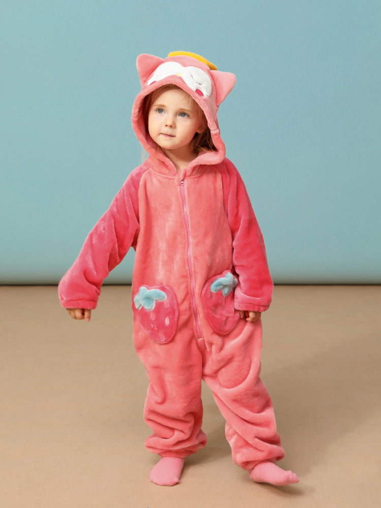 Unisex Kids Flannel Onesie Pajamas Soft Plush Sleepwear