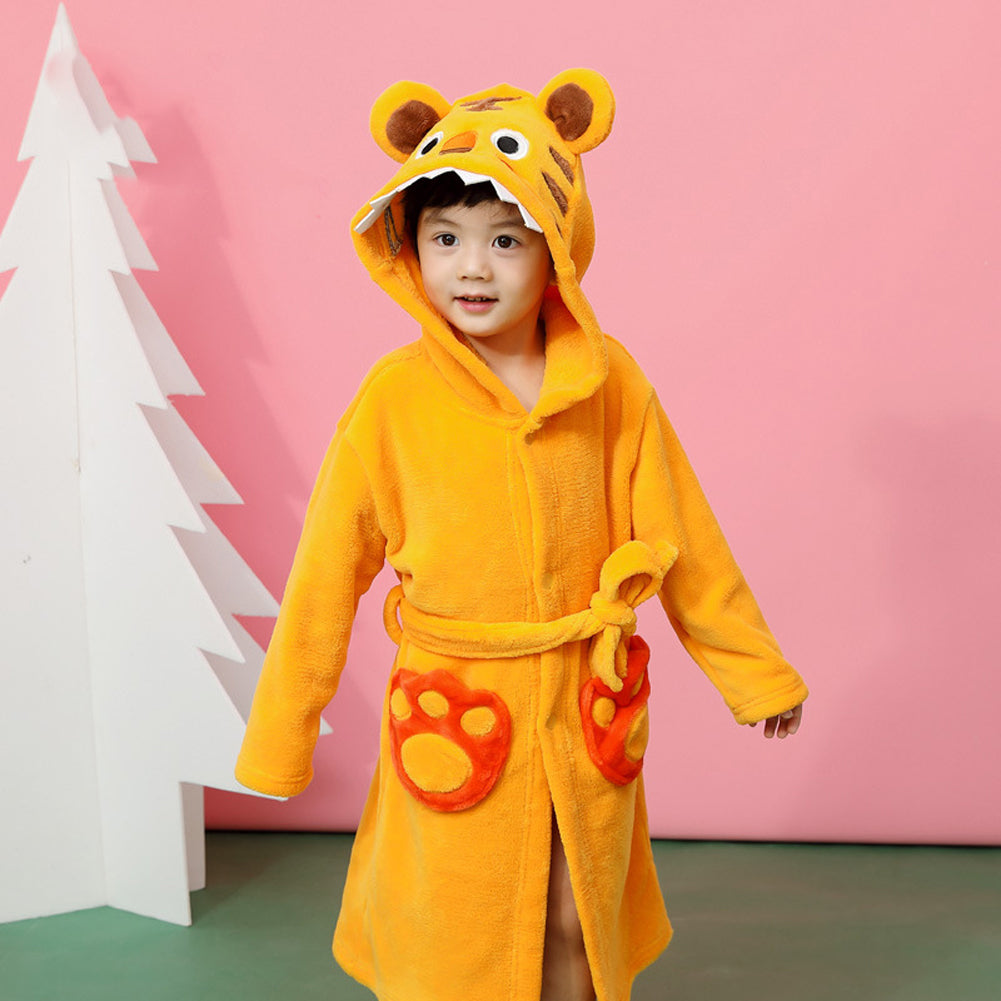 Unisex Boy's Girl's Hooded Bathrobe Onesies Animal