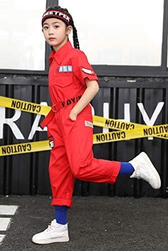 Klassischer Unisex-Jungen-Mädchen-Overall mit Reißverschluss vorne Street Dance-Outfit