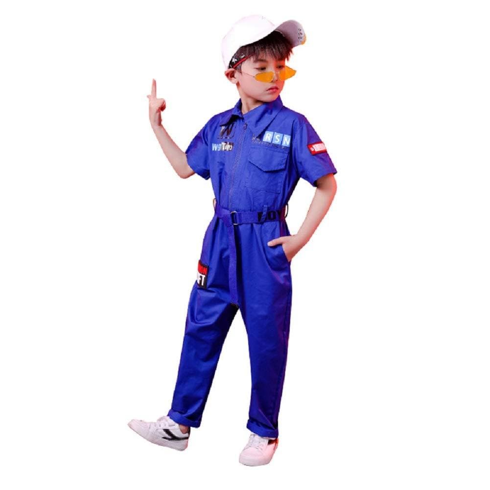 Unisex Classic Boy's Girl's Zip-Front Jumpsuit Coveralls Street Dance Outfit