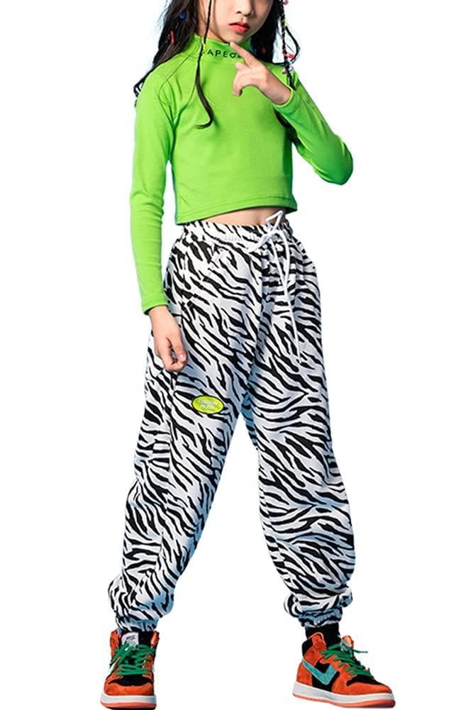 LOlanta Girls Casual Long Sleeve Zebra Striped Pants Joggers Dance Set –  LOlanta Official Site