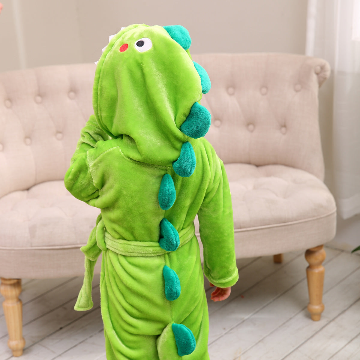 Boy's Girl's Unisex Hooded Bathrobe Plush Robe Sleepwear