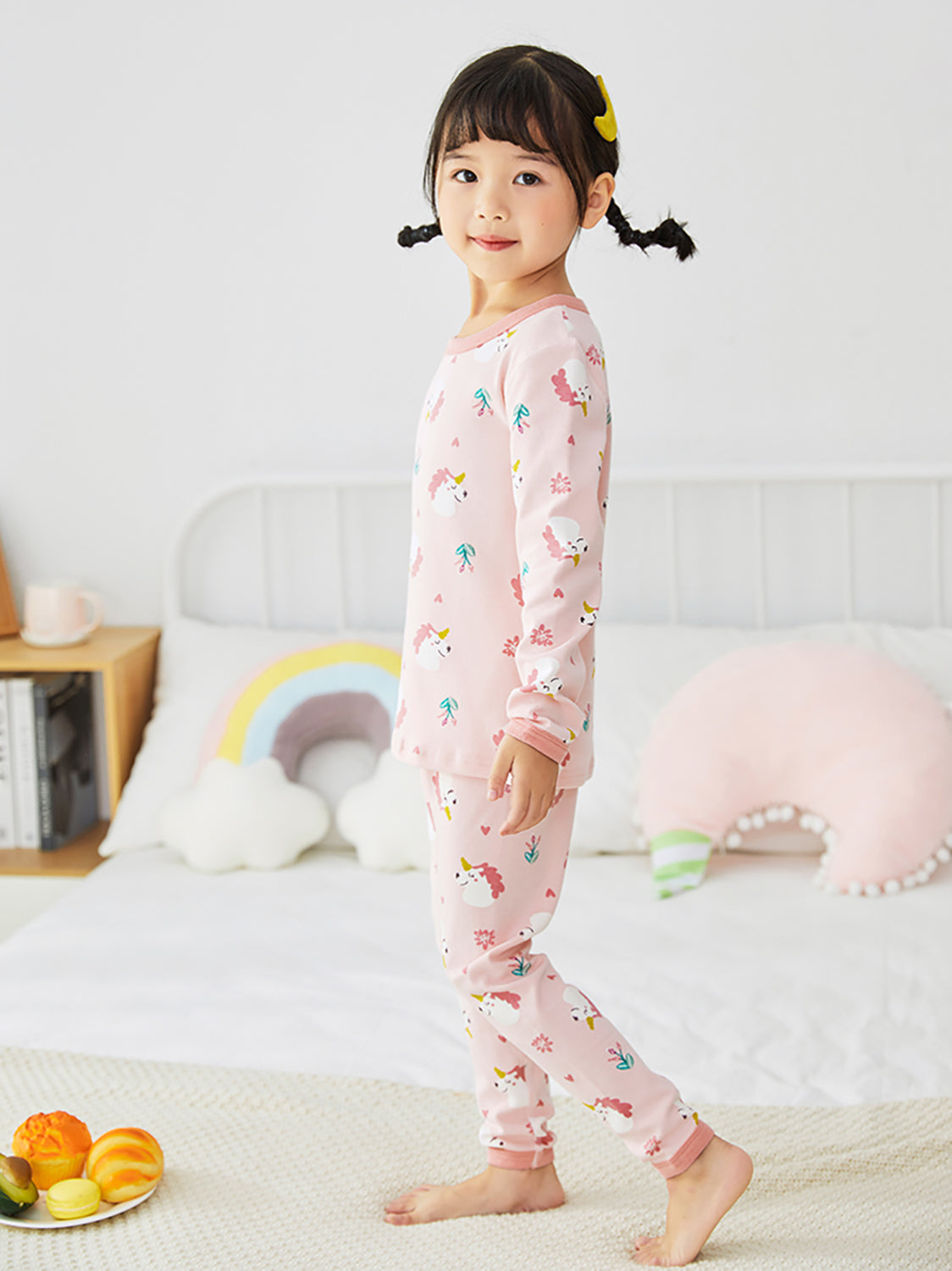 Girl's Long Sleeve Cotton Pajamas Sets