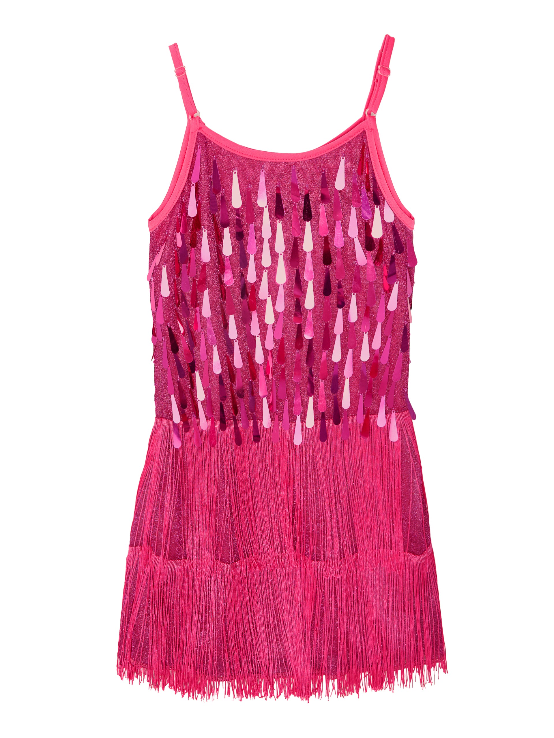 Girls 2Pcs Sequin Fringe Dress