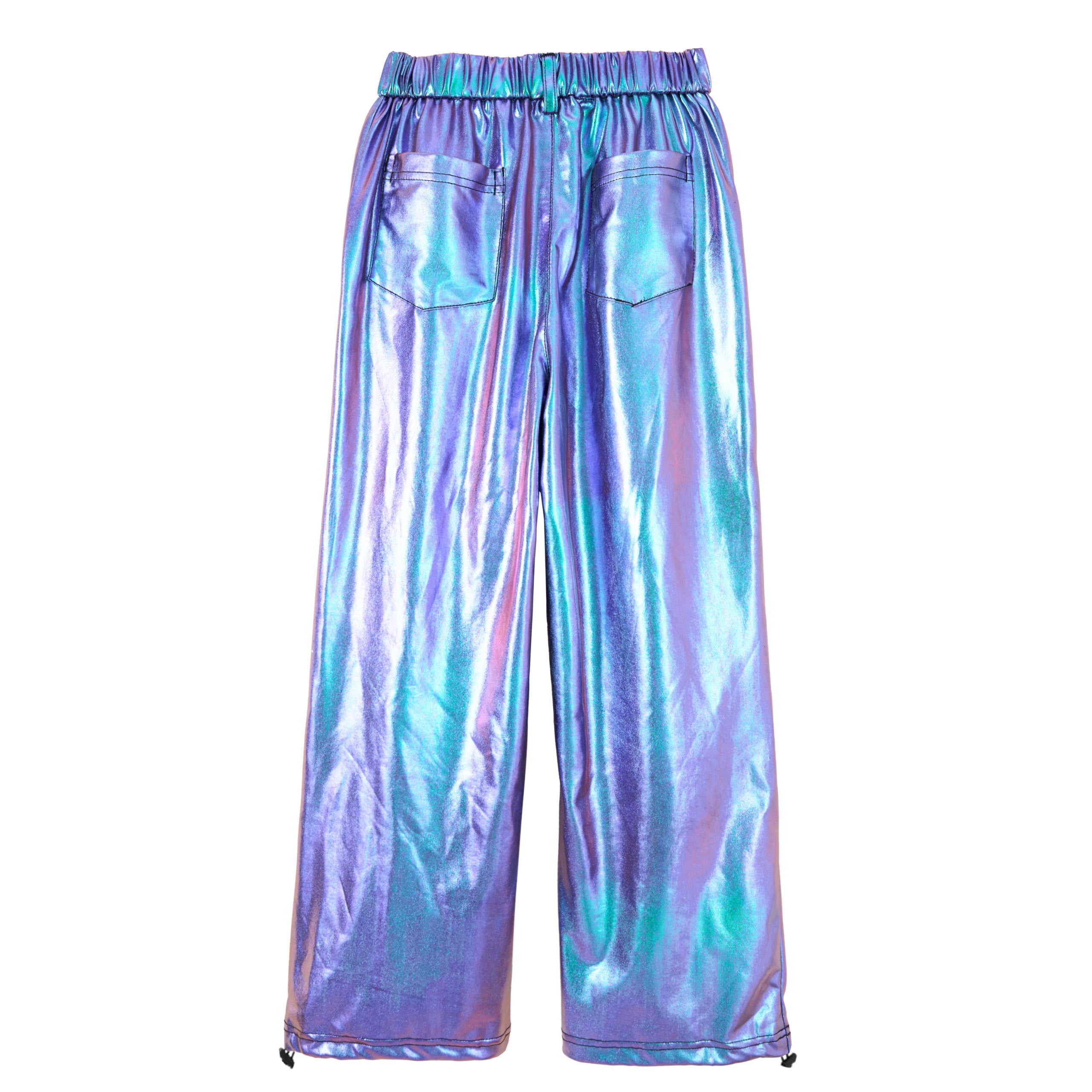 Girls Metallic Jogger Pants Shiny Jazz Street Hip Hip Dance Pants