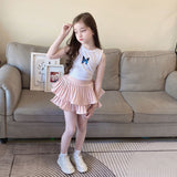LOLANTA Girl's 2-Layer Ruffle Mini Skirt Smocked Waist Cute Tiered Tutus