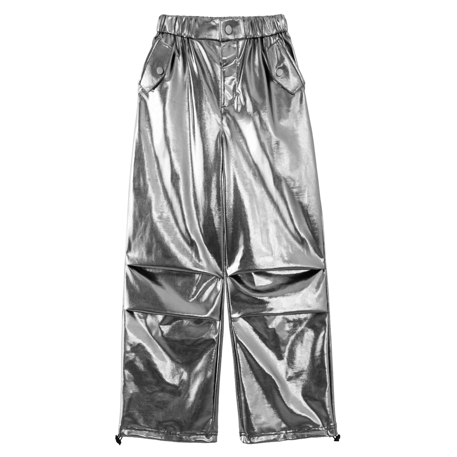 Girls Metallic Jogger Pants Shiny Jazz Street Hip Hip Dance Pants