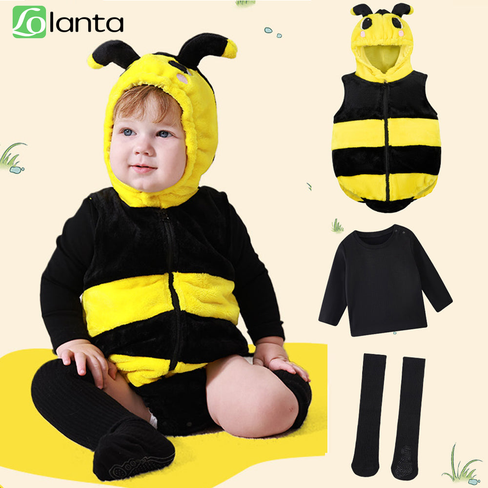 3Pcs Baby Toddler Bee Costume Halloween Onesie