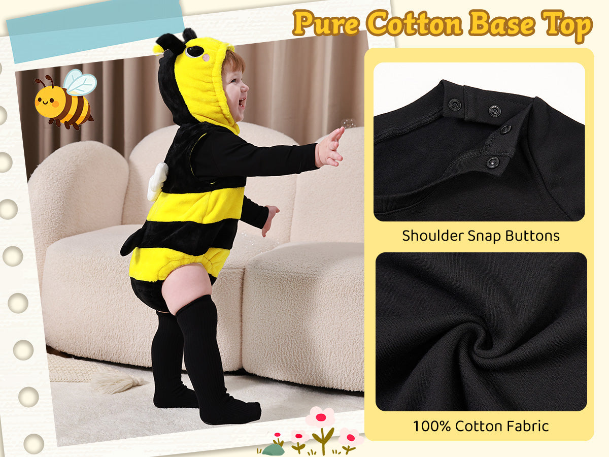 3Pcs Baby Toddler Bee Costume Halloween Onesie