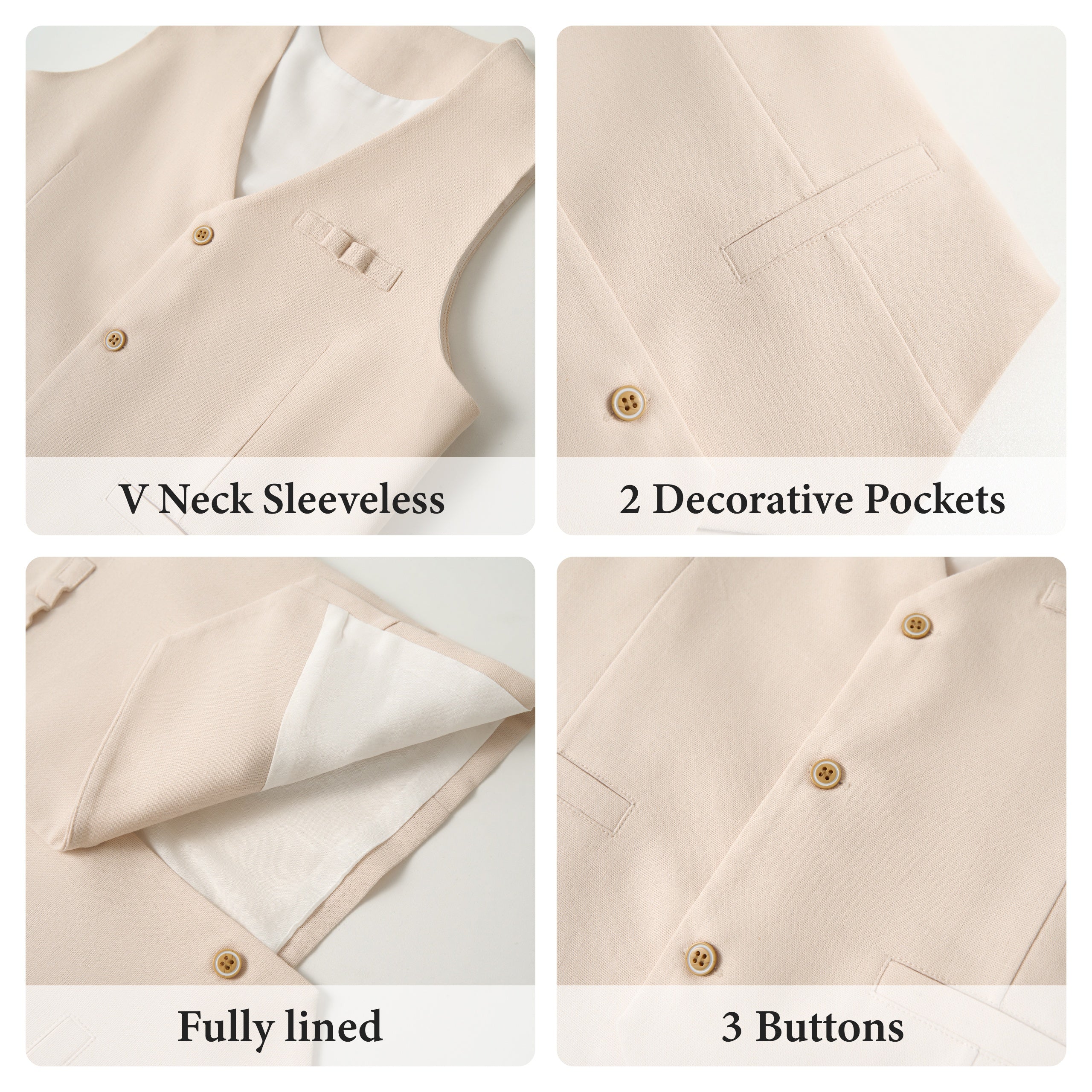 Boys Linen Suit Dress Clothes Kids Graduation Wedding Outfit