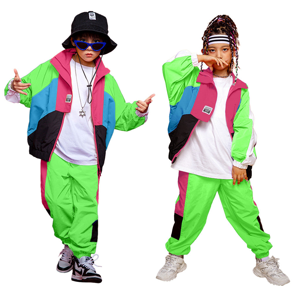 Unisex Kid's Jacket Track Pants Hip Pop Streetwear Jogger Set