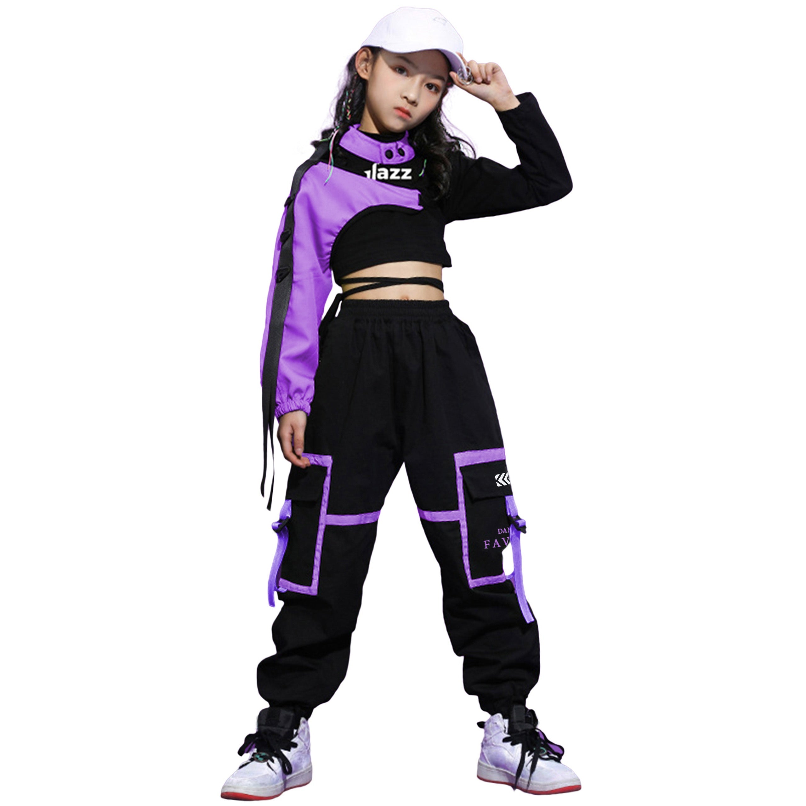 [VIP] Mädchen Team Stage Fashion Crop Top Hose Hip Pop Dance Sets