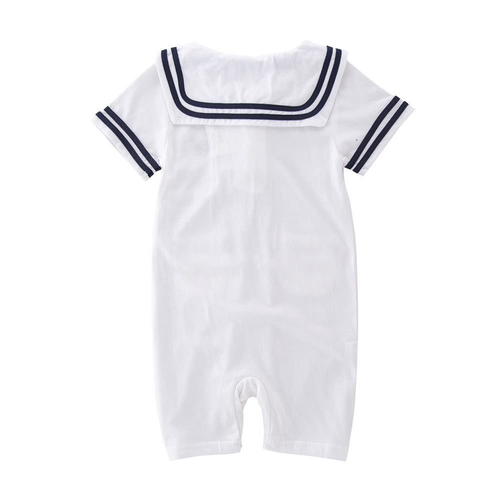 LOLANTA Infant Baby Boy Girl Summer Romper Short Sleeve Sailor Bodysuit Jumpsuit