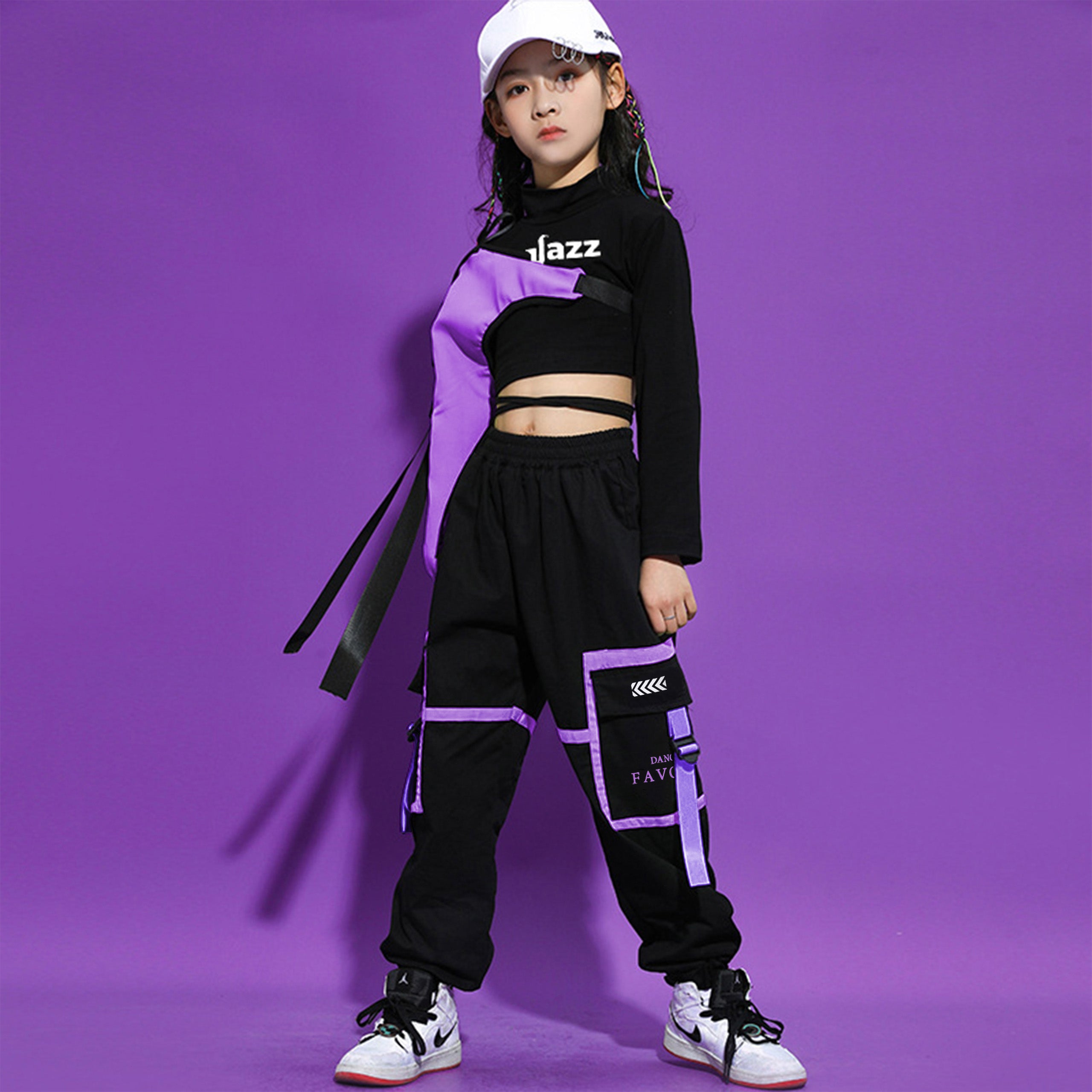 [VIP] Mädchen Team Stage Fashion Crop Top Hose Hip Pop Dance Sets