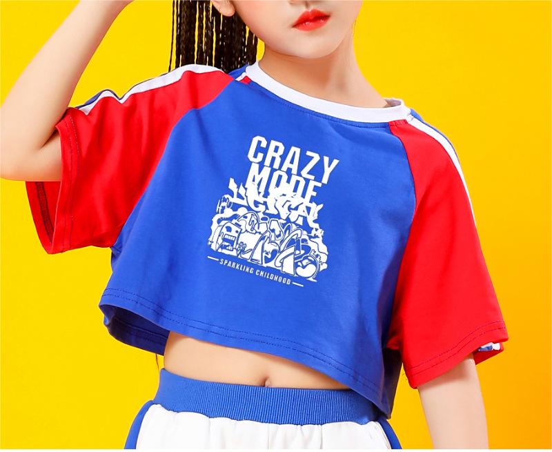 LOLANTA Girls Hip Hop Dance Tops Short Sleeve T-shirts