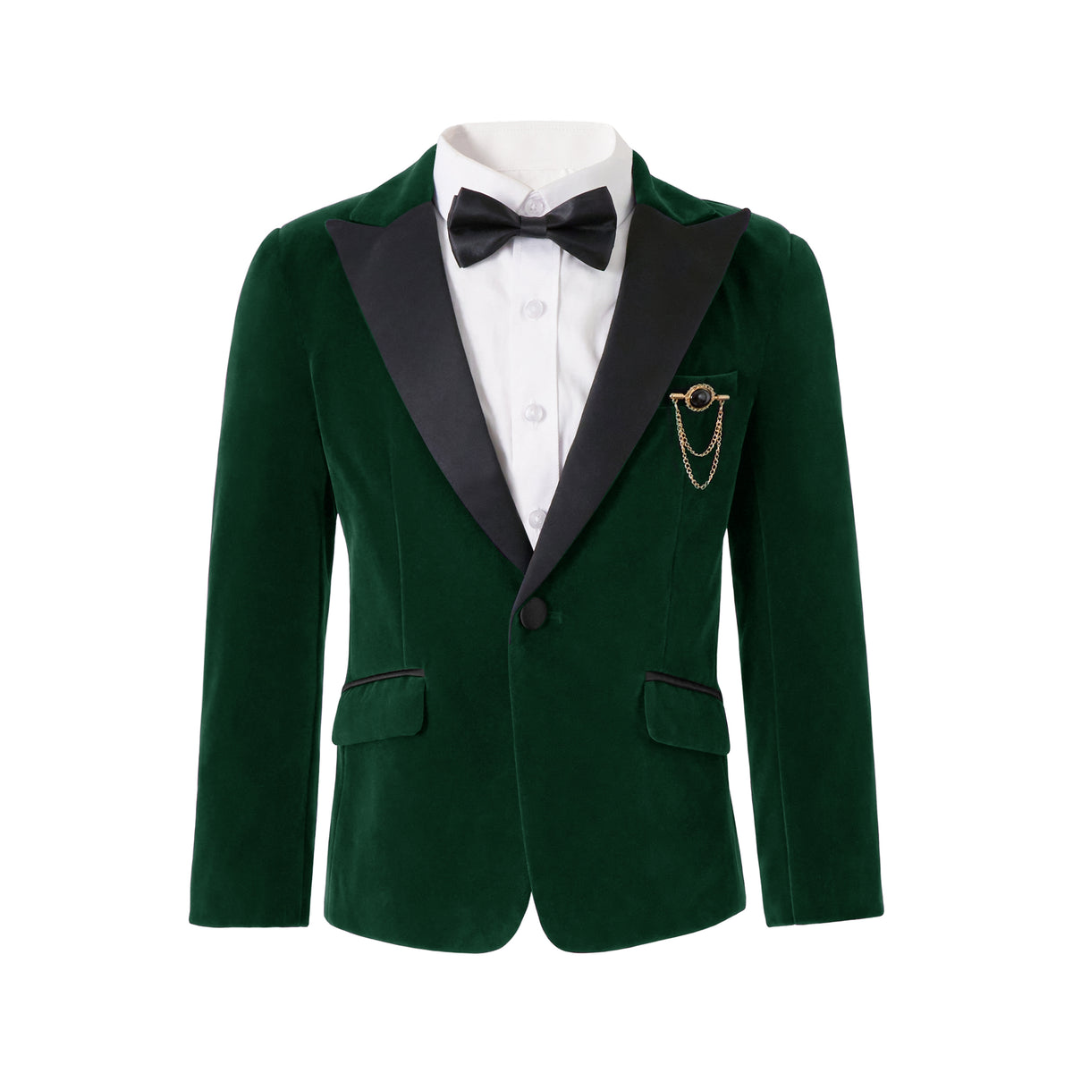 Boys Velvet Suit 4 Piece Slim Fit Tuxedo Formal Ring Bearer Outfit