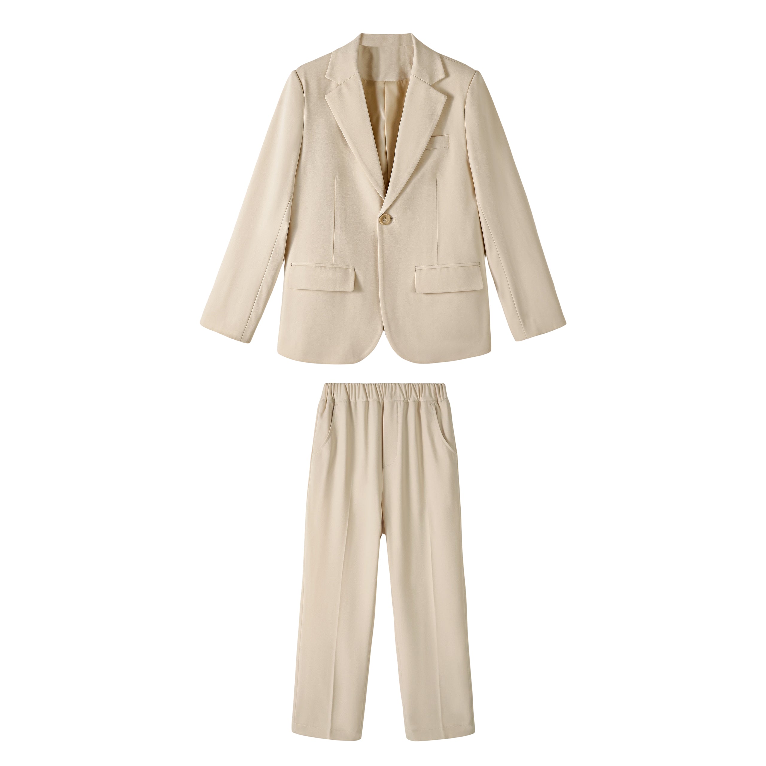 Boys Casual Suits Wedding Outfits 2 Piece Gentleman Blazer and Pants Set
