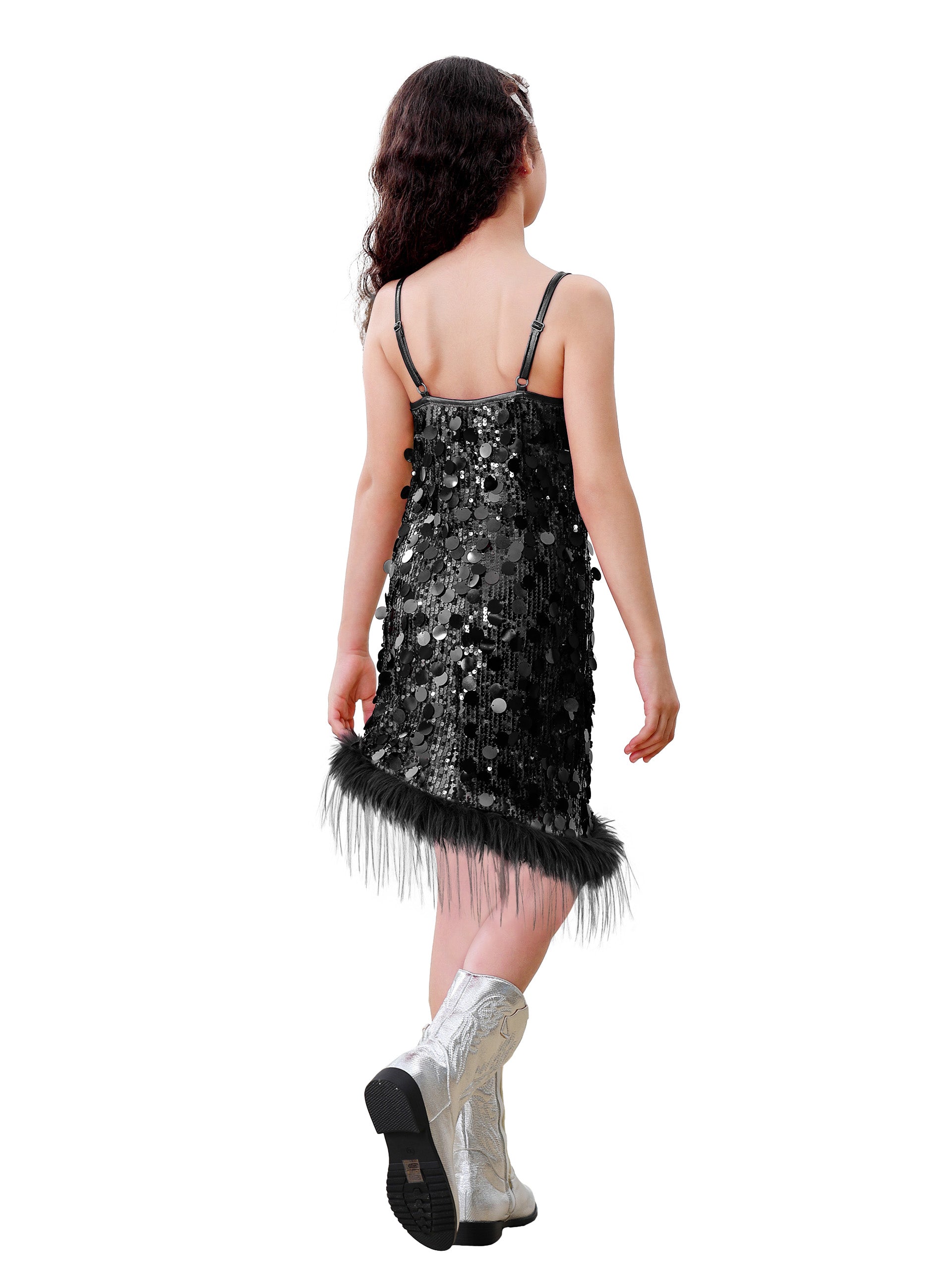 Girls Sequin Dress Kids Sparkly Gown for Christmas Birthday Party Wedding