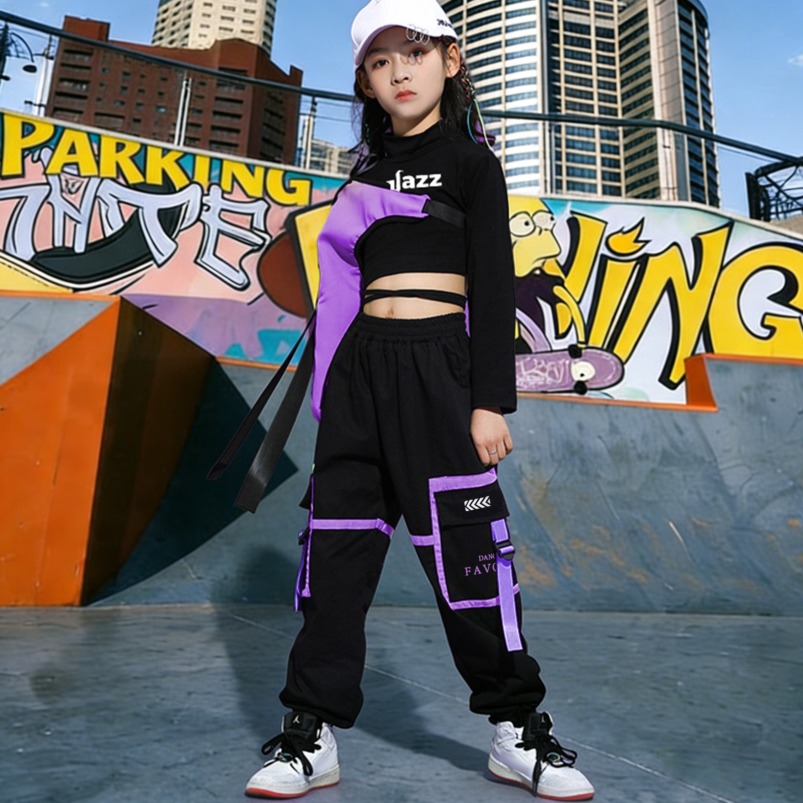 [VIP] Mädchen Team Stage Fashion Crop Top Hose Hip Pop Dance Sets
